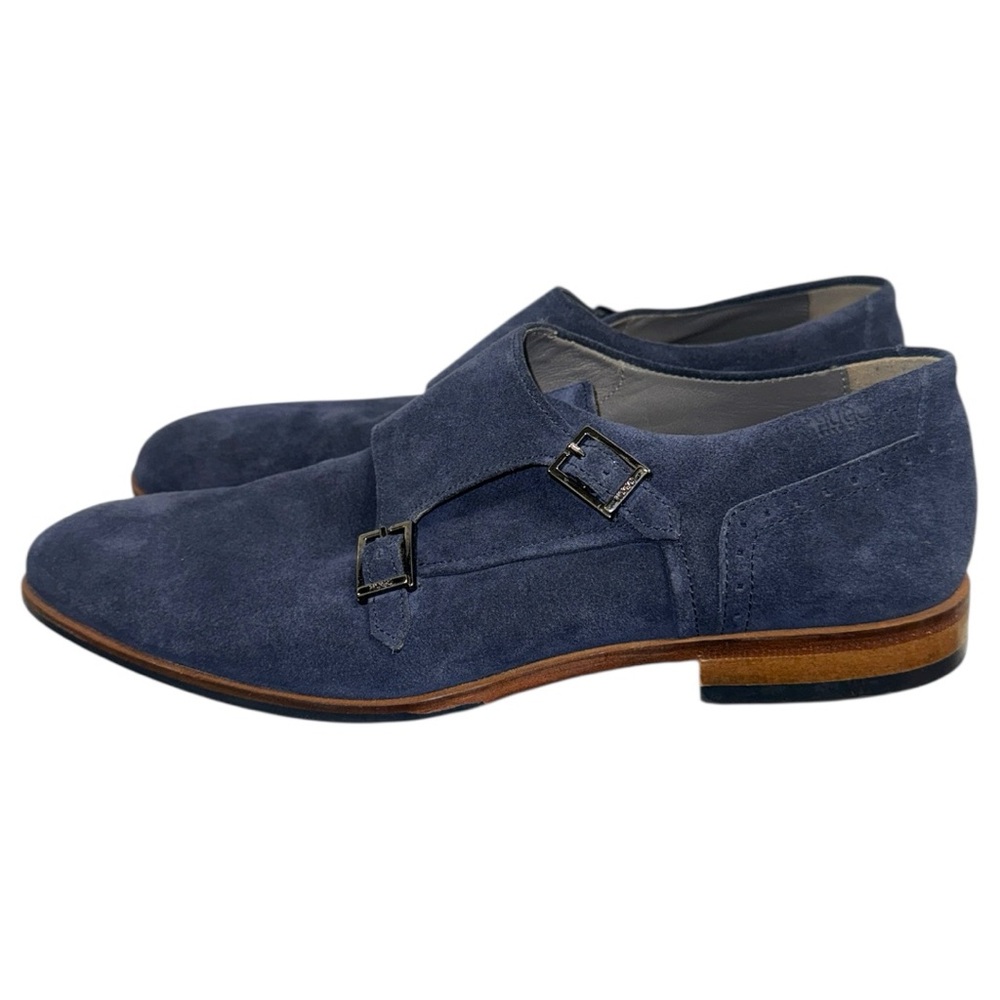 Hugo Boss Double Monk Blue Suede Shoes